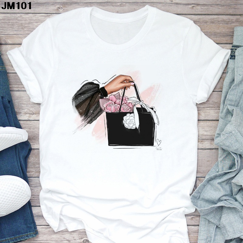 Loose Version Printing Pattern Summer Season Wholesale Women'S Casual Printing Short Sleeve Printing T-Shirts