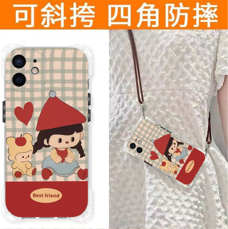 漫画かわいい赤ずきんちゃん iPhone14pro max Apple 15 携帯電話ケース 13/12 ソフトプラスチックカバー|undefined