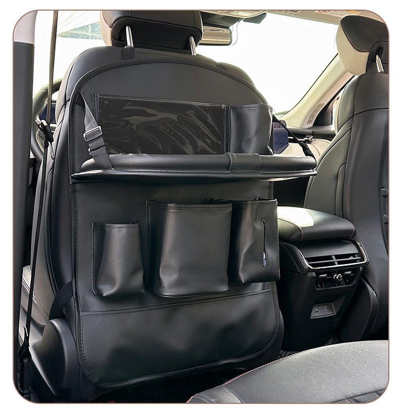 Blue Rain Car Folding Table Board Car Storage Hanging Bag Leather Car Trash Can Multifunctional Dining Table Storage Bag