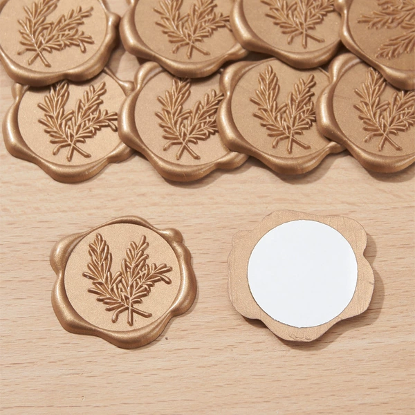 Relief wax label (rosemary F33) - ancient bronze