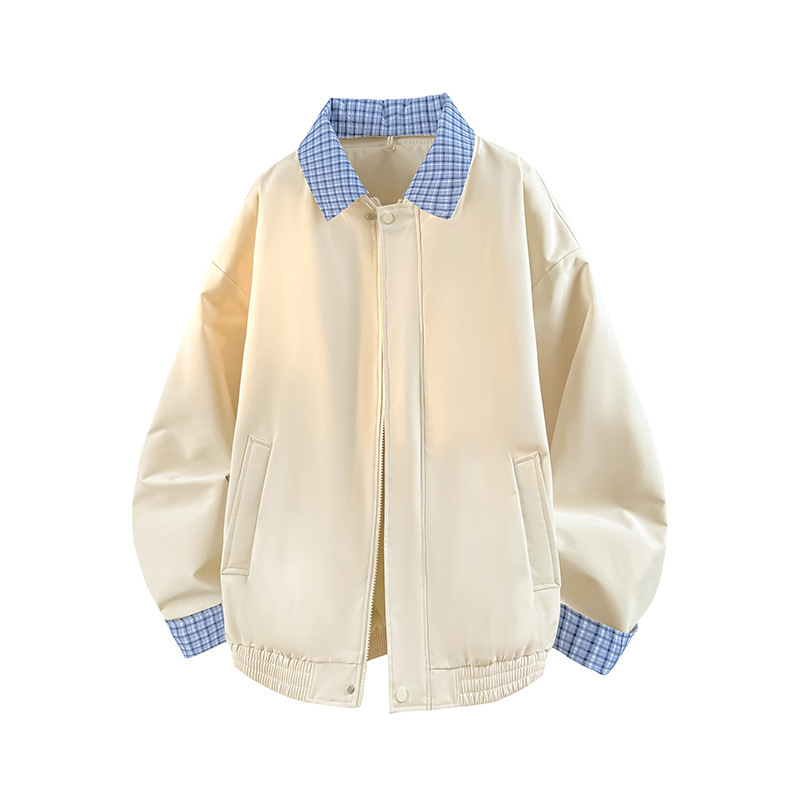 捷展YOU货|格纹百搭工装夹克25秋季新品潮牌格子可拆卸棒球服外套|undefined