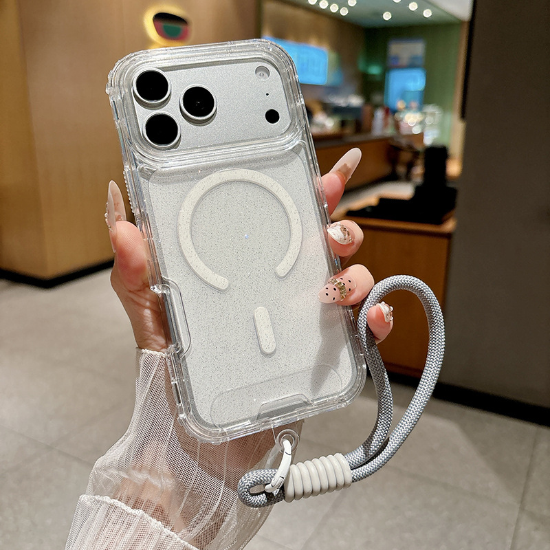 Funda Magnética con Brillo para iPhone 17 18 Pro Max y Apple 16 de TPU Tres en Uno Anti-caída