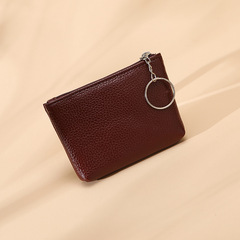 Cross-border mini key chain wallet ladies' organizer small bag red envelope lychee pattern key case lightweight coin purse