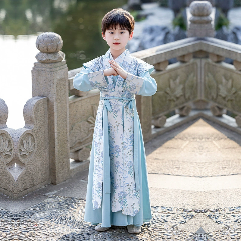 Мальчик Hanfu 2024 весна и осень новый оригинальный костюм Tang в китайском стиле для детей летом