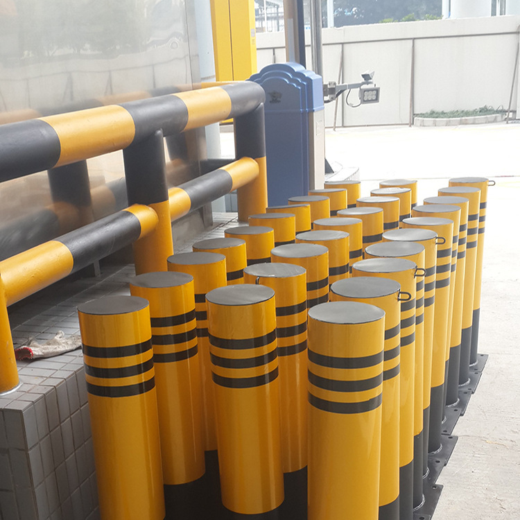 反光防护桩钢管防撞柱固定地桩路桩商场人车分流道路隔离带批发