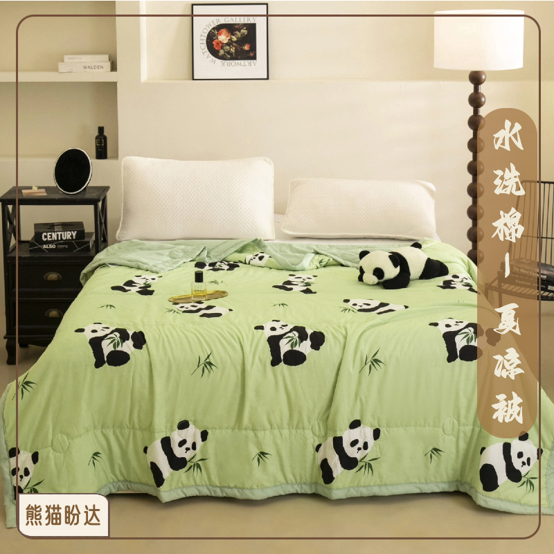 워시드 코튼 여름 퀼트 - 판다 판다