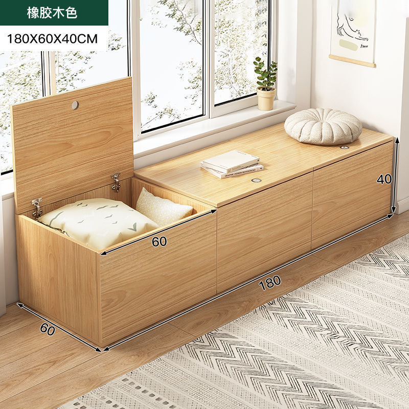 Cama de tatami flotante ventana armario armario de almacenamiento se puede colocar en el suelo balcón ventanas largas cubiertas de almacenamiento de dormitorio doméstico