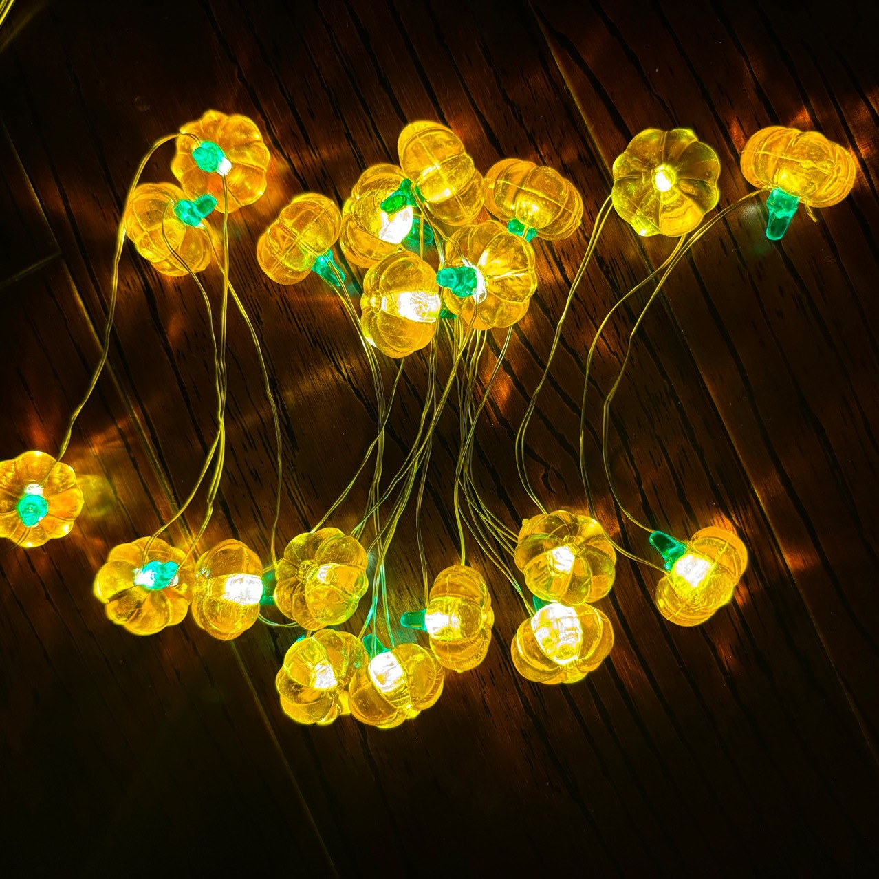 Luz de alambre de cobre de calabaza de Halloween de Acción de Gracias