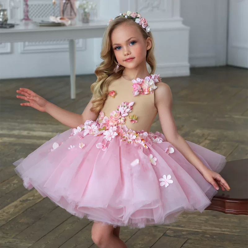 Small princess costume, fairy mannequin head, girl's skirt, piano performance costume, dress, tutu skirt