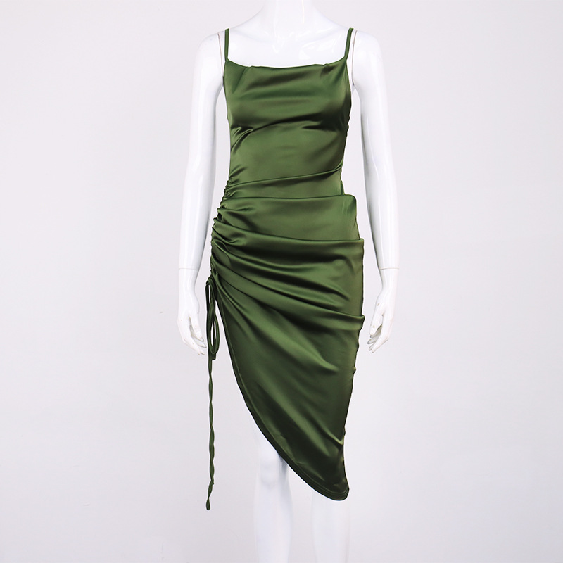 new fashion sexy backless lace-up slit pleated sling long skirt NSMI26094