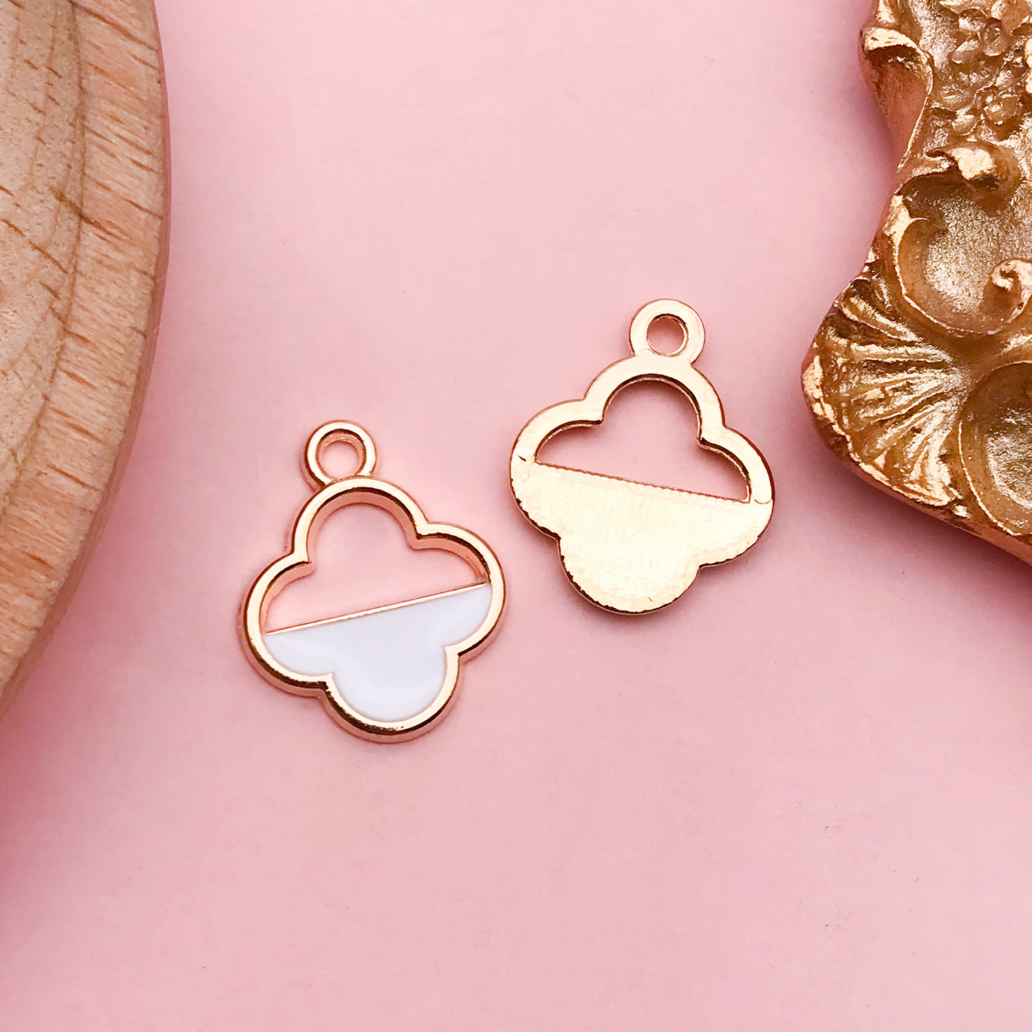 Colgante de vaca corona y nubes, accesorios DIY para llaveros y joyería