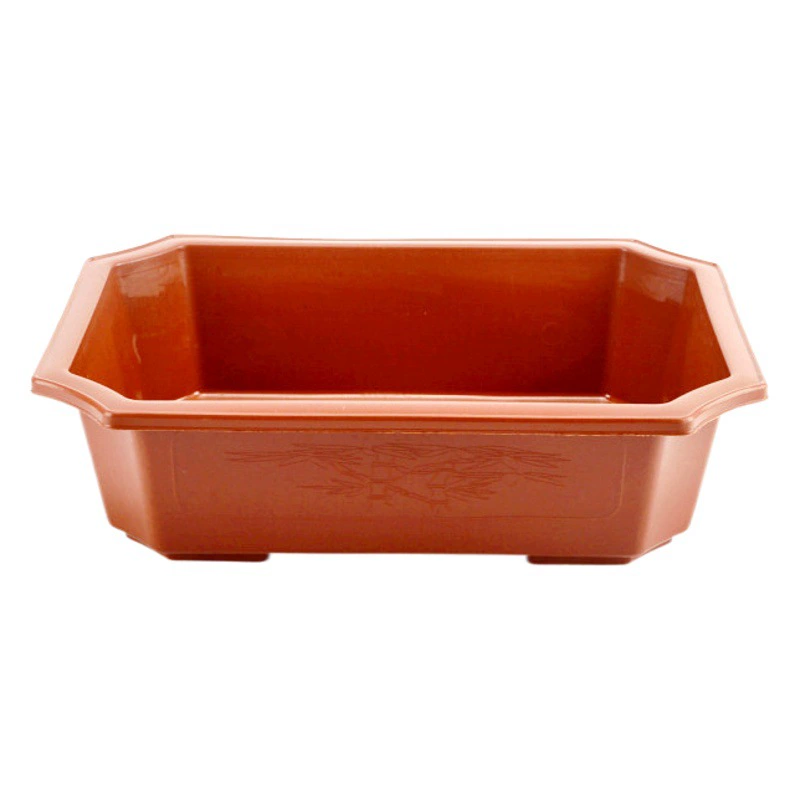 Оптовая пластиковый PA прямоугольный горшок для бонсай база питомник кирпич для рассады Красный Имитация керамический винтажный Ландшафтный цветочный горшок