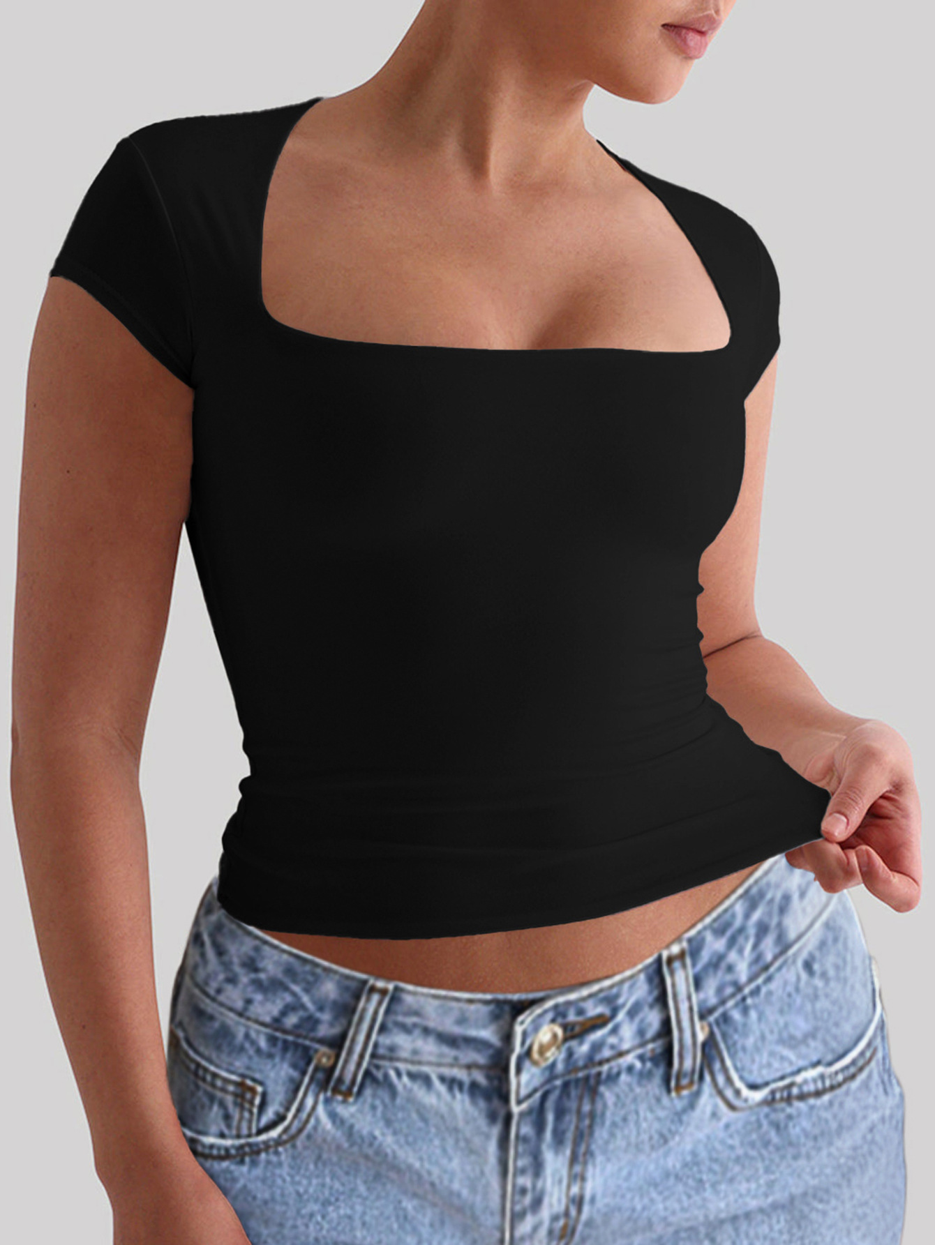 Women's Gender Wholesale Women's Casual Solid Color Short Sleeve T-Shirts