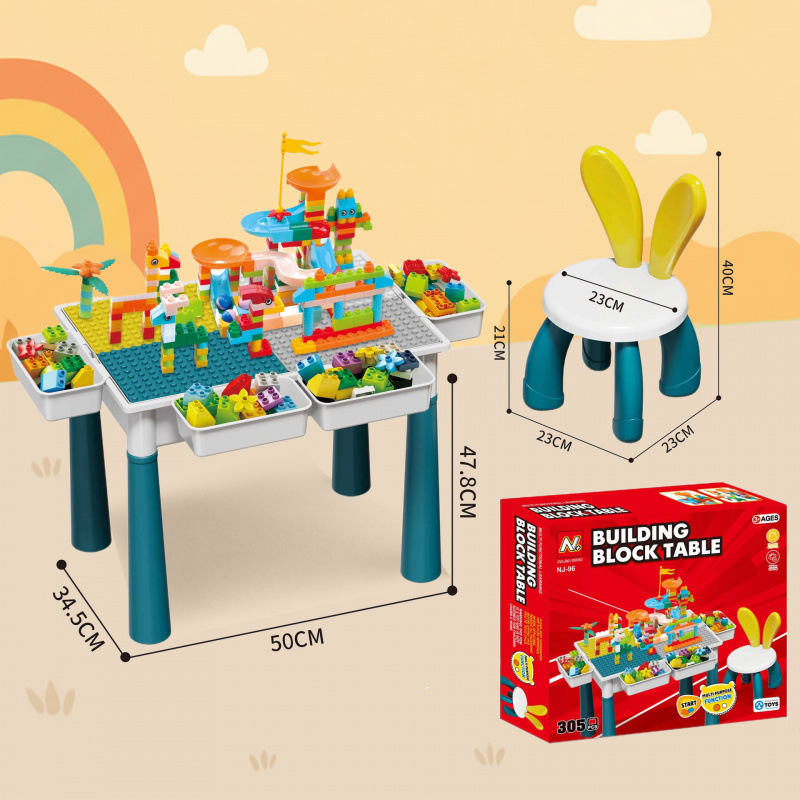 Oreo de conejo multifuncional gran partícula mesa de bloques de construcción gran partícula ensamblaje puzzle juguetes infantiles aprendizaje multifuncional bebé