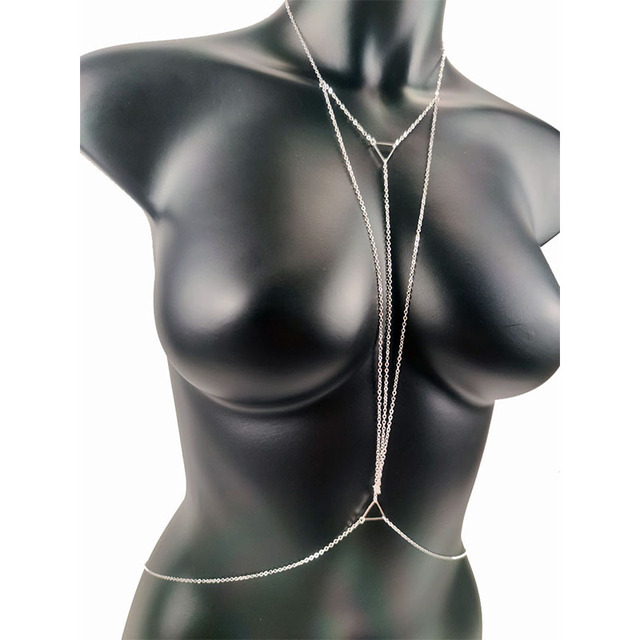 Sexy joyería del cuerpo cadena pecho gótico encanto cuerpo cadena mujeres bikini verano accesorios playa cintura cadena
