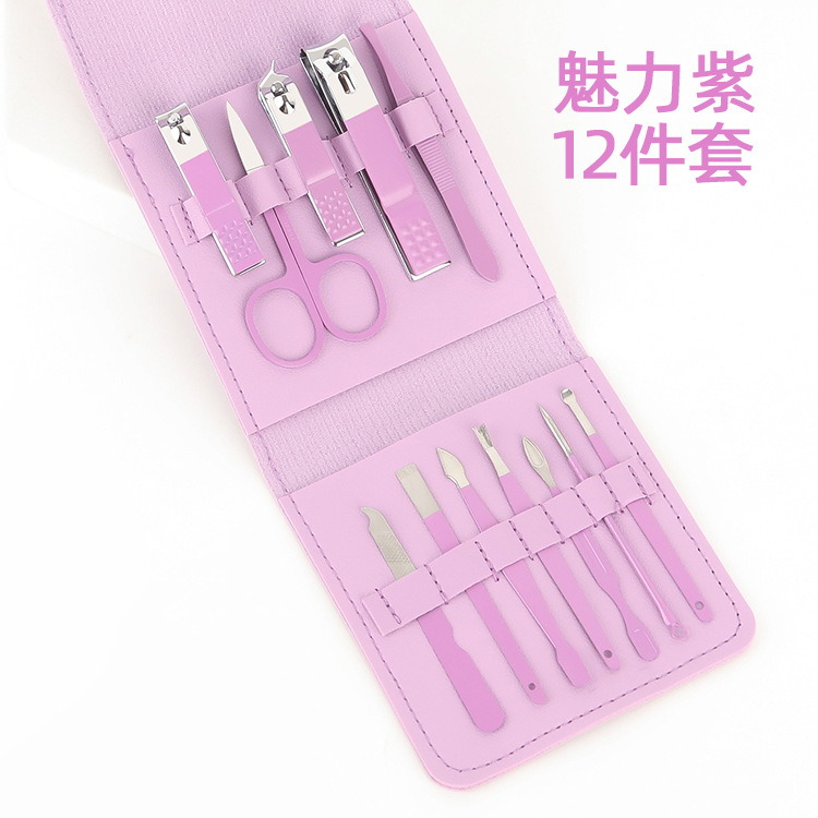 Nuevo bolso plegable cortaúñas traje Matcha verde 16-piezas conjunto de herramientas de uñas hogar portátil cortaúñas traje