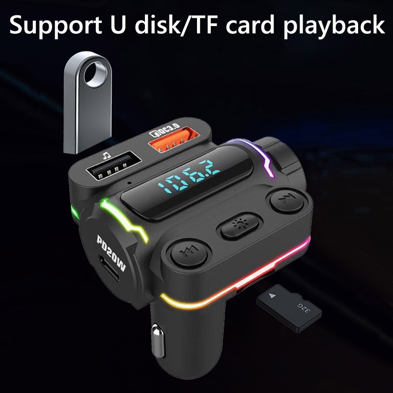 P7 Car Mp3 Player Bluetooth Hands-Free Call U Disk Card Cigarette Lighter Car Fm Frequency Modulation Transmitter