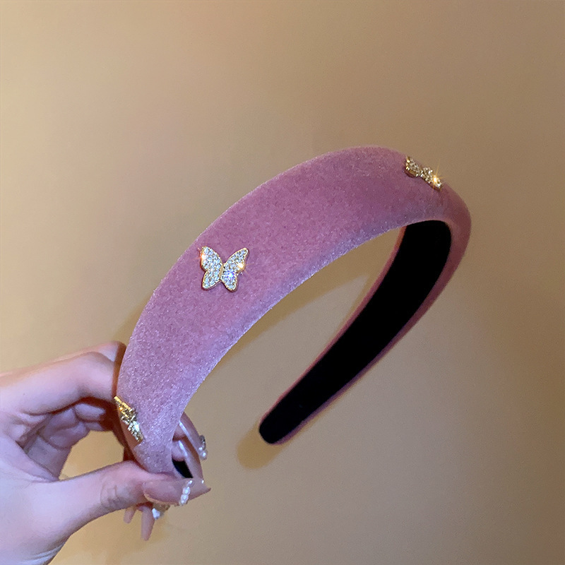 Tela fresca a rayas simple diadema Corea del Sur todo partido dulce lindo diadema Red roja alta Cráneo superior del pelo presionando accesorios para el cabello