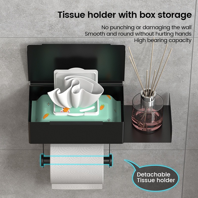 Transfronterizos de toallas de baño 304 acero inoxidable sin perforación de toallas de inodoro caja de toallas de inodoro caja de toallas de papel de rollo image 5