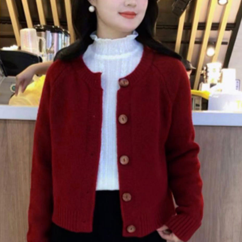 时尚洋气针织衫毛衣外套女装2025春秋新款小个子宽松显瘦长袖上衣|undefined