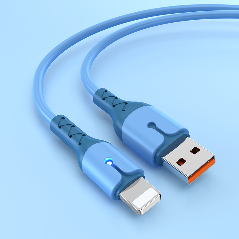 Huawei Honor Apple 携帯電話に適したライト付きスポット液体ソフト接着剤データケーブル 6A 拡張 USB 高速充電ケーブル|undefined