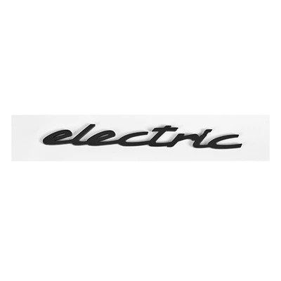 Car logo Porsche Taycan logo - matte-black-electric