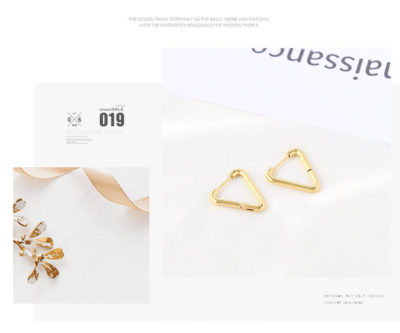 Fashion Triangle Titanium Steel Plating Earrings 1 Piece