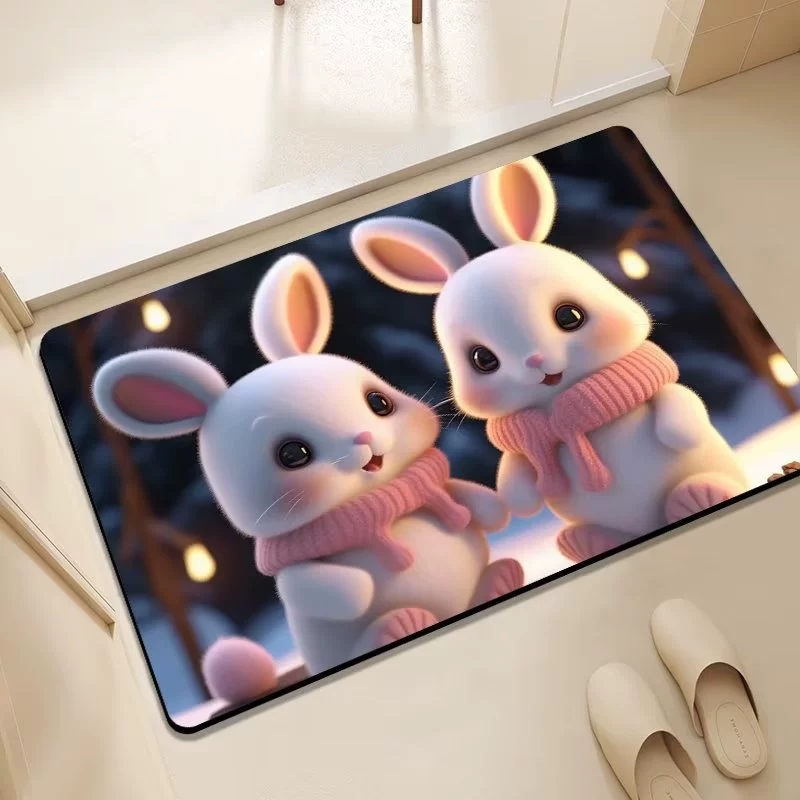 Новый мультяшный Впитывающий Коврик для ванной комнаты Технологическая ткань Мягкий диатомовый грязевой коврик Ванная комната Кухонная дверь Нескользящий Впитывающий Коврик для ног