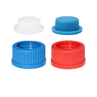 Blue cap bottle large rubber stopper GL45 mobile phase bottle stopper open cap type silicone stopper/flat bottom solid top composite silicone pad
