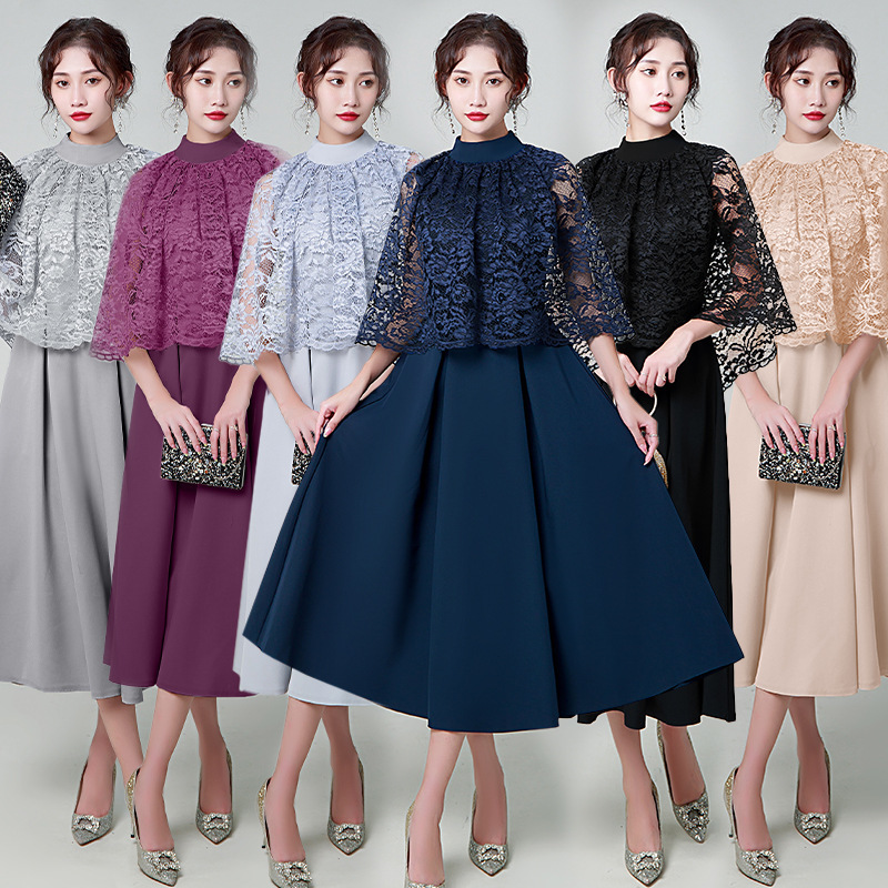 European Style Evening Dress for Women, 2026 New Model, Navy Blue, Can Be Worn Casually, Long Dress, Elegant Annual Party Dress