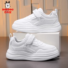 巴布豆女童白色运动鞋儿童板鞋2025学生演出小白鞋网面透气跑步鞋