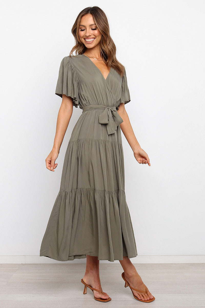 269g Weight Midi Dress Dress Length Type Short Sleeve Sleeve Length Princess Dress Dresses Type Regular Sleeve Sleeve Type Cotton, Polyester Fabric Type Mid Waist Waist Line Holiday, Daily, Selfie Occasion V Neck Neckline Regular Fit Fit Type Solid Color Pattern Summer Season Women's Gender Casual, Elegant, Streetwear Style Wholesale Women's Casual Elegant Streetwear Solid Color Holiday Daily Selfie V Neck Short Sleeve Princess Dress 47