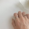 Retro brand adjustable one size ring, silver 925 sample, on index finger, internet celebrity