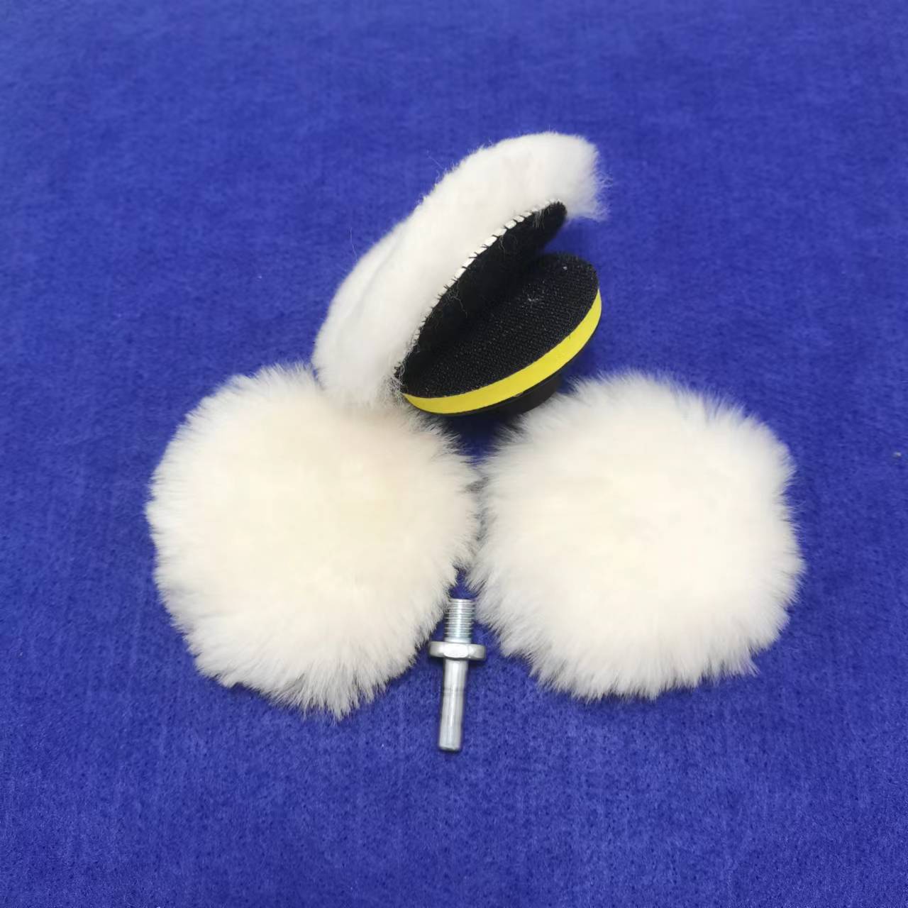 汽车美容3-7英寸自粘式羊毛球 海绵抛光盘抛光轮背绒纯羊毛盘套装