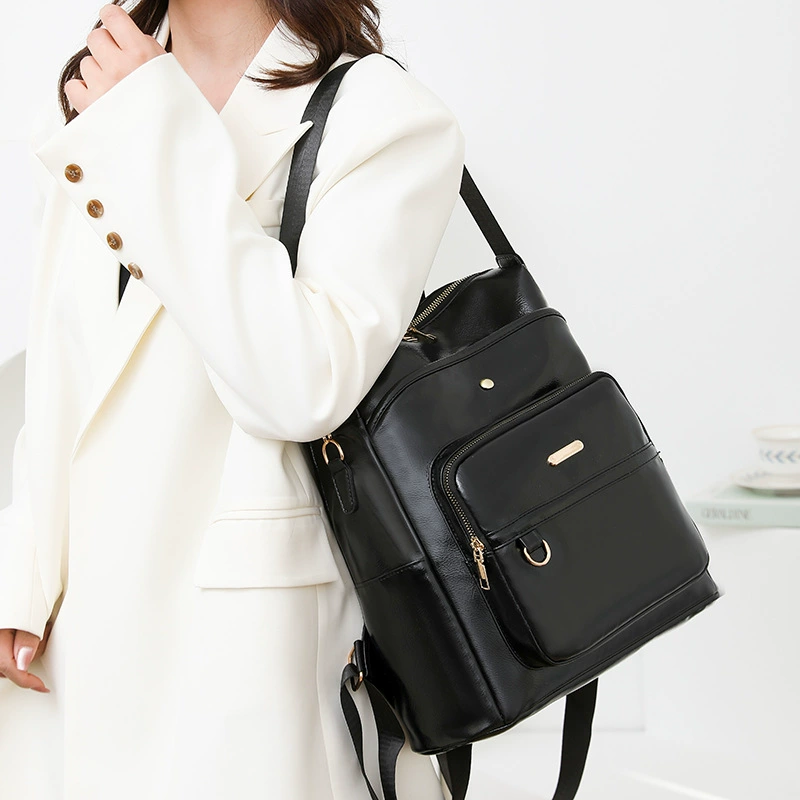 Capacious backpack, trend retro polyurethane one-shoulder bag to go out, (Cross-border trading)