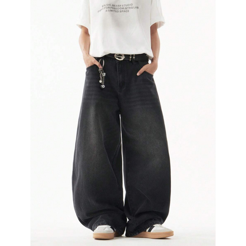 U 83968 Cross-Border Export New Style Washed Loose Wide-Leg Boyfriend Jeans Casual and Versatile Style