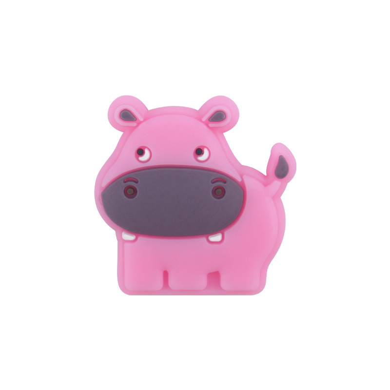 Bebé suministros de dibujos animados animal hipopótamo mordedor creativo DIY bebé molar cadena de pezón cadena anti-caída accesorios pequeños