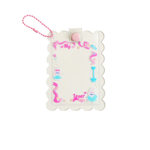 Korean version of idol star transparent 3-inch Guka card holder for girls and students photo storage small card bag backpack pendant