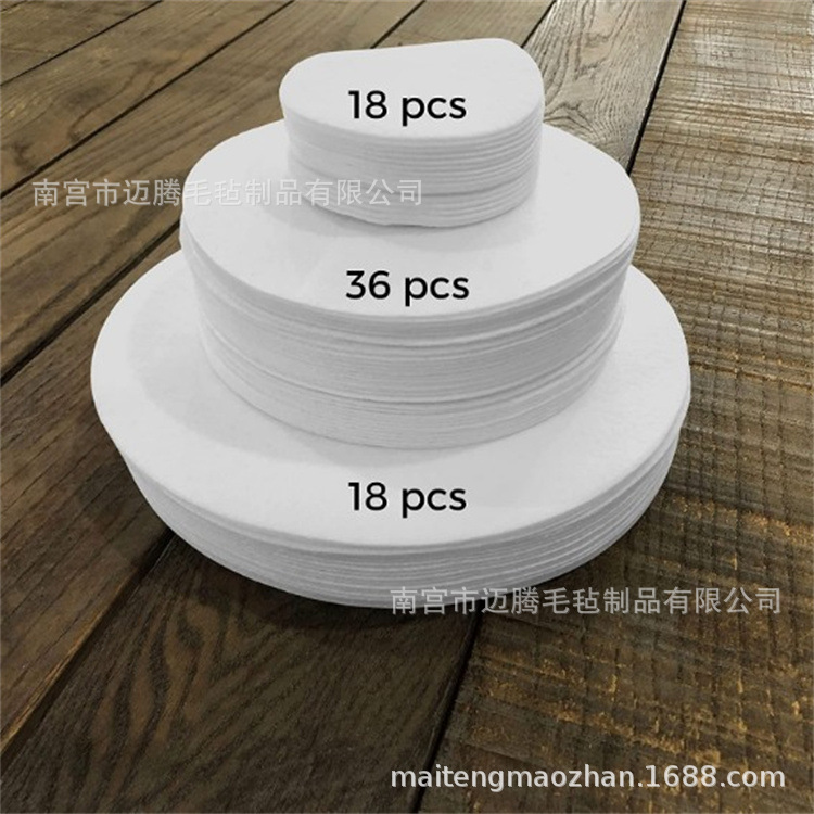 毛毡圆形板分隔垫盘存储保护垫 48 件套包装堆叠炊具 毛毡板灰色