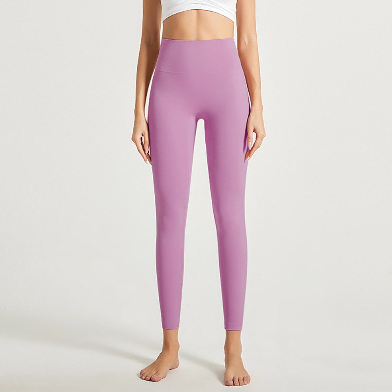 Nuevo cross-border fitness nube sensación ultra suave caderas de cintura alta mujer elástica desnuda sensación deportiva de correr ropa de yoga pantalones al por mayor