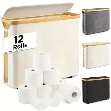 See-Through Paper Towel Storage Basket Household Bathroom Storage Box Miscellaneous Storage Basket Foldableable Storage Box with Flip Lid