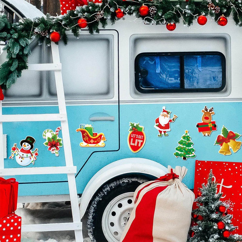 Europa y los Estados Unidos de la nueva decoración de fiesta de Navidad pegatinas magnéticas pegatinas de refrigerador atmósfera de Año Nuevo suministros de diseño pegatinas de coche de Navidad