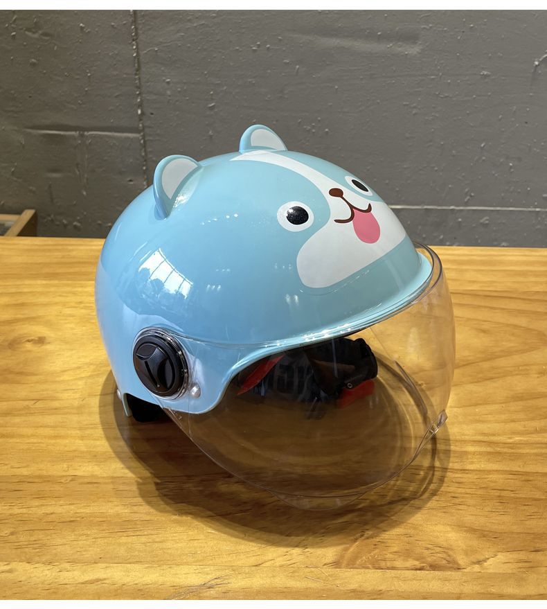 Electric Motorcycle Kids Helmet B Type Cute Ears Summer Half Helmet