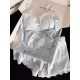 Pure Wish with Chest Pad Star Printed Lace Sling Pajamas Women's 2025 Spring and Summer Slim Fit Home Clothes suit Outer Wear