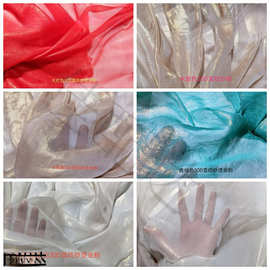 30D雪纺纱烫金服装薄纱防晒衣拍照装饰汉服礼服布料面料diy手工