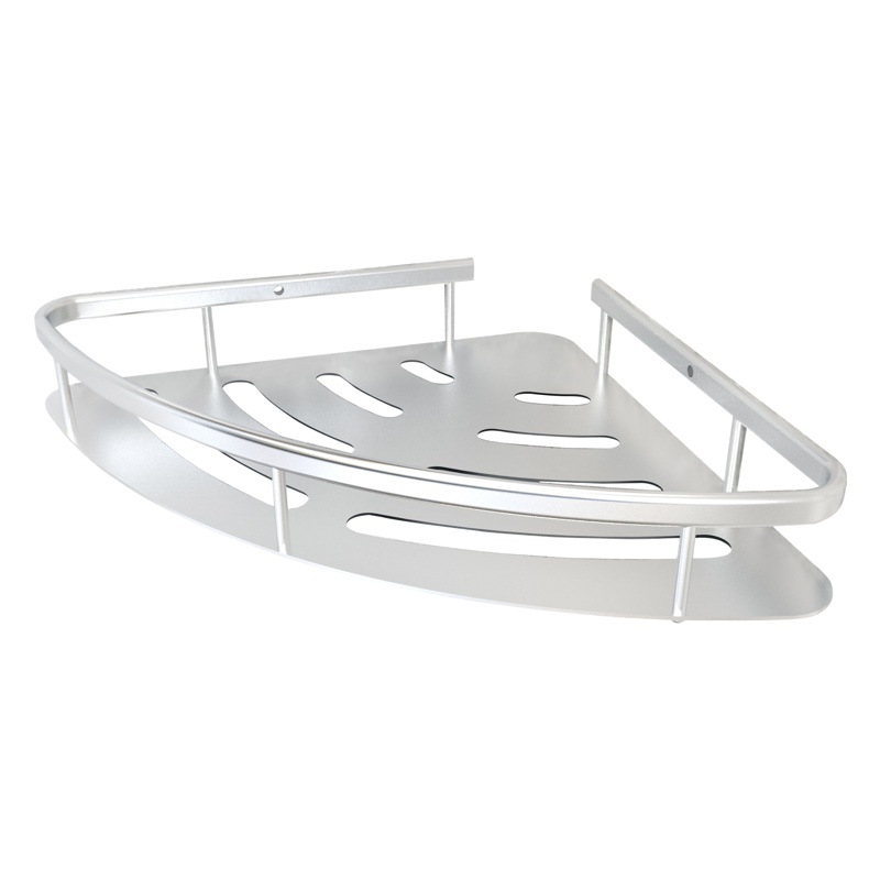 Baño sin perforaciones rack de almacenamiento dormitorio espacio aluminio plata esquina baño balcón cocina multiusos trípode