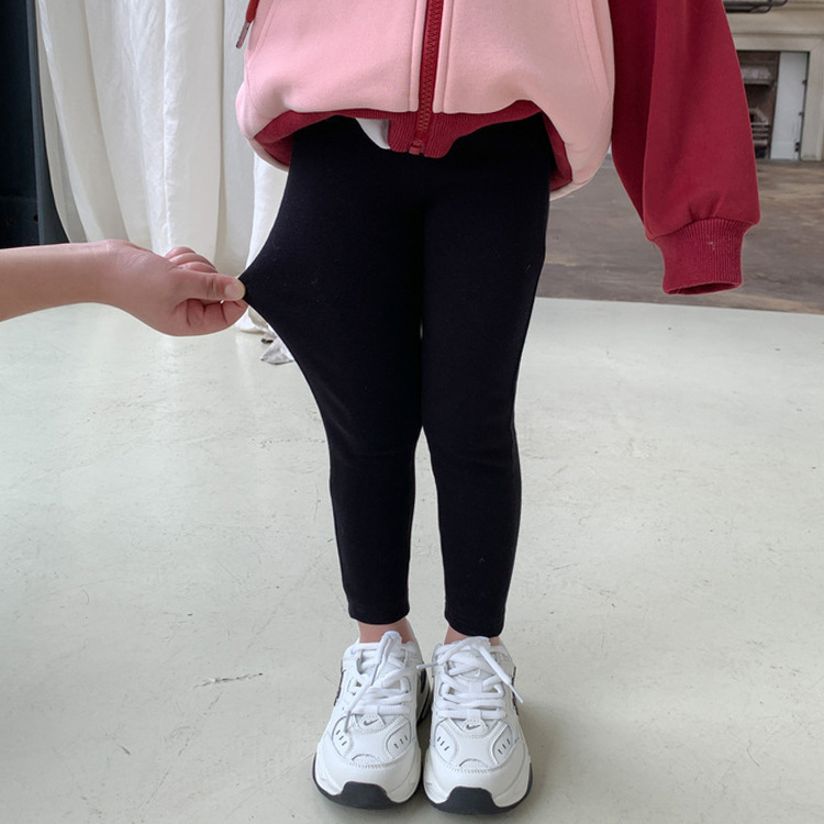 Polainas casuales de alta elasticidad de estilo coreano para niñas Otoño e Invierno pantalones de lápiz slim fit para niños ropa interior engrosada para bebés