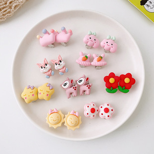 Creative Cartoon Ear Clip Cute Princess Baby Fruit Ear Drop Earrings Jewelry Color Small Animal Holeless Ear Clip