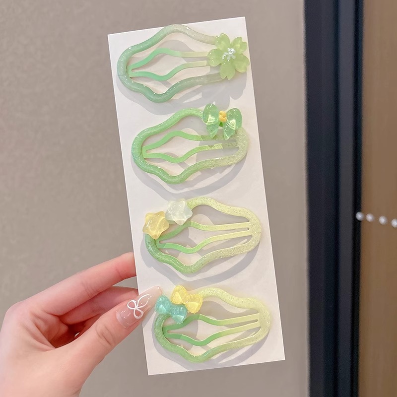 Pinza bb de color dopamina para niños cabello roto estrella de cinco puntas horquilla para niñas que no lastima el cabello, pinza para el cabello con flequillo para bebés, accesorios para el cabello lindos