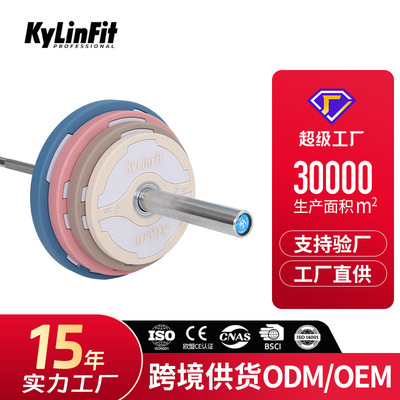 CPU马卡龙彩色杠铃片臀桥臀推大孔举重片健身训练深蹲硬拉竞技片|ms